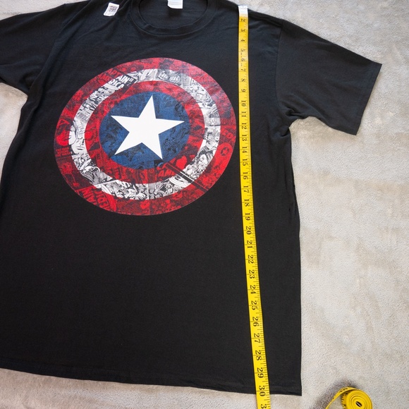 Marvel Captain America Avengers Shield Comic T-Shirt Men Large Black Graphic Tee - Picture 8 of 11